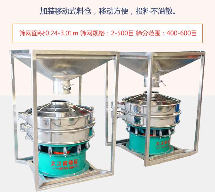 加裝移動式料倉，移動方便，投料不溢散。