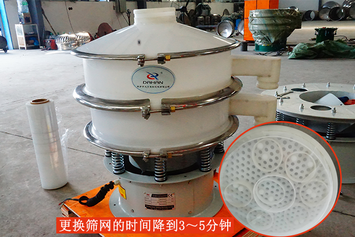 塑料振動(dòng)篩篩網(wǎng)更換只需：3-5分鐘。